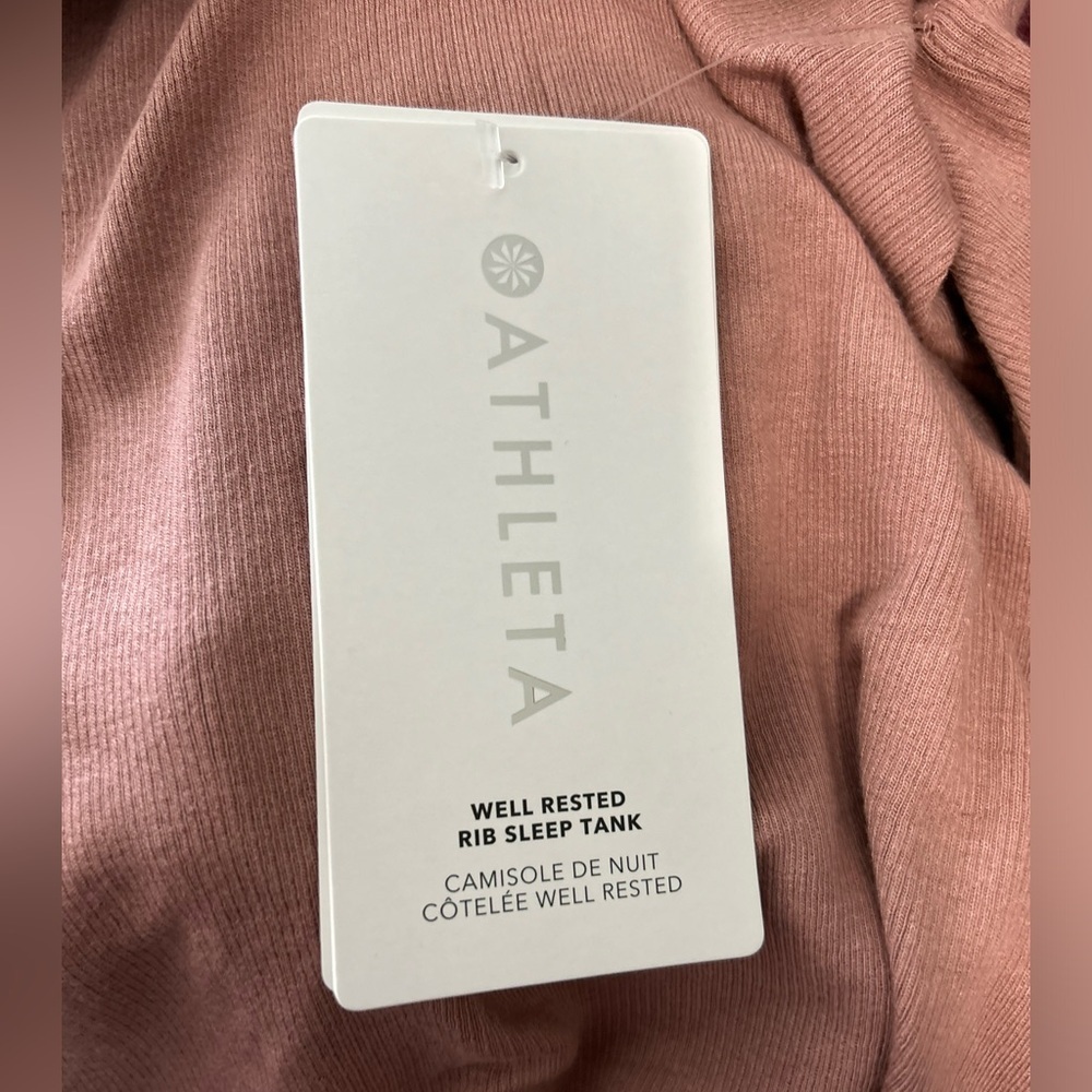 NWT Athleta Well Rested Sleeveless Rib Sleep Tank Palermo Pink Size Large NWT - Picture 5 of 8
